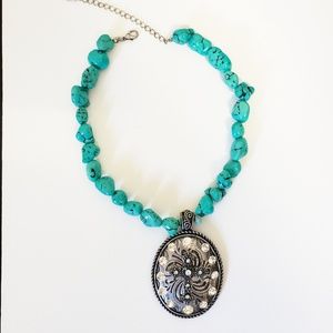 Turquoise cross necklace